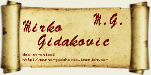 Mirko Gidaković vizit kartica